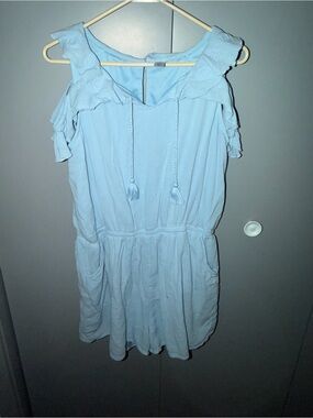 Justice Romper Blue Ruffle Cold-Shoulder size 20